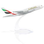 QIYUMOKE Airbus A380 Emirates Airlines Metal Plane Model 1/400 Diecast Alloy Airplane Model with Stand Classic Aviation Airplane Gifts or Collection