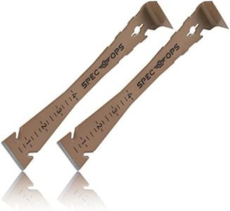 Spec Ops Tools 9.5" Trim Bar, Pry Bar, High Carbon Spring Steel, Built in Ruler and Pry Bar, Beveled Edges, Nail Puller, 3% Donated to Veterans, 2- Pack