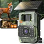 Assark Trail Camera 64MP 4K with Fixed Solar Panel, 6000mAh Game Camera with Night Vision Motion Activated Waterproof IP66 for Wildlife Deer Critter, Outdoor WiFi Trail Cam, 32GB SD Card Included