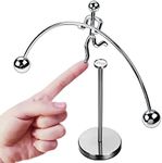 SINGYICO Steel Balance Toy Balancing Tumbler Toy Kinetic Art Physics Balance Toy Decompressive Science Psychology Home Office Decor Desk Toy Handle