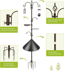 Urban Deco Bird Feeding Station Kit – Heavy Duty with Squirrel Baffle