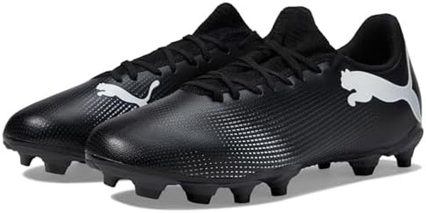 PUMA Men's Future 7 Play Firm Artifical Ground Sneaker, Black/White, 9.5