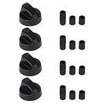 Emptty 4 Sets Black Control Knob Replacement for Oven Replacement for Stove Wide Application