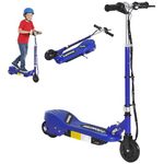 HOMCOM Kids Electric Scooter, 5.5 Inch Foldable Kids Scooter for Ages 7-14, 120W Motor, Up to 12km/h, 10km Range, Adjustable Height, Blue