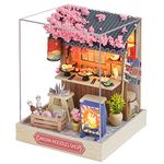 CUTEROOM DIY Doll House Miniature Furniture Wooden House Kit with Dust Cover & LED Light and Accessories - New Three Styles QT Series Dollhouse (QT041)