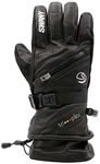 Swany Women's X-Cell Insulated Warm Leather Ski Gloves, Black, Small