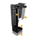 RICOO Computer Rack Under Desk CPU TRH-06 Mount 360 Degrees Swivel Flexible Universal PC Server Case Holder Vertical Extendable