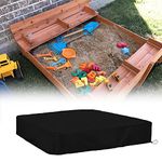 StorMaster Square 4x4 Sandbox Cover for 47x47in Kids Large Wooden Sandbox Waterproof Dustproof Sandpit Pool Cover with Drawstring