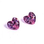 Sahiba Gems 6.40 Carat / 2 Pieces Pink Color Heart Shape AAA Brilliant Cut American Zircon/CZ Jewelry Making Jewellery Loose Gemstone ~ Size 8 mm