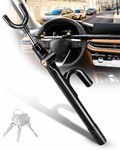 Tevlaphee Steering Wheel Lock Anti-Theft Device Security Car Lock Anti Theft Visible Car Steering Wheel Lock Antitheft Locking Devices Adjustable Car Wheel Lock with 3 Keys (Black)