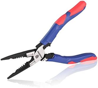 WORKPRO 6-in-1 Needle Nose Pliers, 8 Inch Multipurpose Long Nose Pliers with Wire Stripper/Crimper/Cutter Function, Premium Heavy-Duty CRV Steel Hand Tool Plier for Home, Crafts