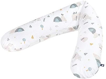 Julius Zöllner Stillkissen, Schwangerschaftskissen, Lagerungskissen, besonders angenehme und anschmiegsame Flockenfüllung,Baumwolle , ca. 180 cm, Mountain Bear