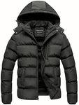 CREATMO US Men's Puffer Jacket Waterproof Winter Parka jacket Warm Thicken Ski Coat, Grey, Large