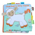 BabyMoo Sherbet's Silly Farm 3D Cloth Book: Educational Learning Toy For Babies, Infants & Toddlers - Rustle Paper, Washable & Water-Resistant - Ideal Gift For Ages 3 Months And Up