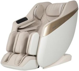 Amzyes 4D Massage Chair Full Body, 20 Modes Zero Gravity Massage Chair with 53.15 Inches SL Track, Foot Massage, Neck and Shoulder Massage, Shiatsu, Bluetooth Speaker, Home, Beige