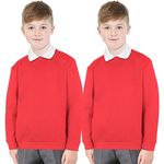 A2Z 4 Kids Girls Boys Unisex Club Scouts School Uniform - UF Jumper Red 2 Pack 9-10