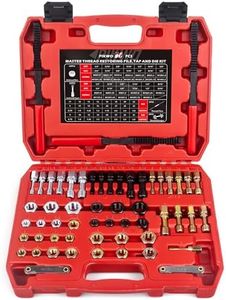 Pikwo 56Pcs Thread Restorer Kit, Rethread Repair Tool, UNC UNF & MetricThread Chaser Set with Thread Pitch Gauge