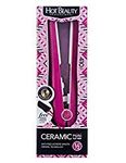 Hot Beauty Professional Ceramic Mini Flat Iron 1/2" Anti-Frizz Extreme Smooth (Pink) FREE Travel Pouch Included