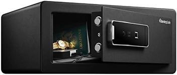 SENTRY LX110B Home Safe Small Storage Box with Key 25.4L A3 Fingerprint Identification Floor Wall Fixable Black