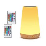Taipow LED Night Light, Bedside Table Lamp for Baby Kids Room Bedroom Outdoor, Dimmable Eye Caring Desk Lamp with Color Changing Touch Senor Remote Control USB Rechargeable