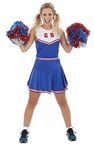 ORION COSTUMES Women's Cheerleader Outfit Blue Team Cheer Uniform Fancy Dress Costume