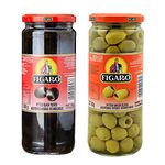 Figaro Pitted Black Olives & Pitted Green Olives, 31.75 oz ℮ 900 g, Variety Pack