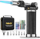 RAVS 16-piece Butane Torch Kit, Soldering Torch Kit with 100 pcs Waterproof Wire Connectors with 140 pcs Heat Shrink Tubing Kit, Cordless Butane Soldering Iron Kit without Fuel