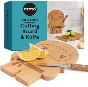 OTOTO - Tagliere in legno e plastica per cucina, gadget da cucina divertenti e spettrali, regali per inaugurazione della casa e gotici, lavabile in lavastoviglie (Ninja, legno)