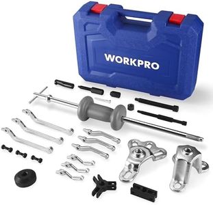 WORKPRO 9-Way Slide Hammer Puller Set, 27-Piece Wheel Hub Removal Tool, for Front Hub & Rear Axle, Heavy Duty Bearing Puller Set with Carry Box