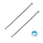 16" Faucet Supply Line,3/8" Comp x 1/2" FIP Stainless Steel Braided Supply Line,Faucet Water Supply Hose Connector Lines Faucet Water Supply Line for Water Heater, Angle Valve(Plumbers Tape)