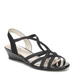 LifeStride Women's, Yaya Wedge Sandals, Black, 9 Wide