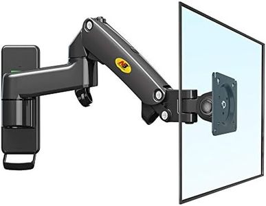 North Bayou TV LED Monitor Wall Mount Bracket F150 with Full Motion Articulating Swivel and Gas Spring for 17-27 Inch Flat Panel Displays 2kg to 6.5kg (Black)
