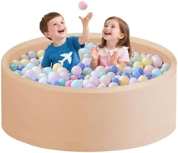 Zedachica Ball Pit for Toddlers 47.24''x15.75'' Baby Ball Pit Soft Memory Foam Pit Round Lagre Kids Ball Pool Indoor and Outdoor Game Kids Play Ball Pool Ideal Gift for Children (Beige, NO Balls)