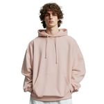 NOBERO Men's Cotton Blend Neck Hooded Sweatshirt (1M-TWHO-R0041_Pink Clay