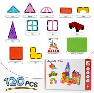 Xekel Magnetic Building Blocks Set, 120-Piece STEM Toy