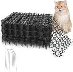 Pckobever 12 Pcs Cat Scat Mat With Spikes,15.5 * 20cm Cat Repellent Mat With Spikes Anti Cat Dog Deterrent,Prickle Strip Dig Stopper Stirp Pet Deterrent Net With 4 U-Shaped Pegs For Garden,Fence
