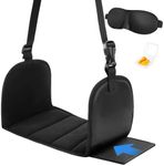 Foot Hammock for Plane Travel (1 Set), Aelend Memory Foam Airplane Foot Hammock with Eye Mask and Earplugs Provides Foot Rest for Air Travel, Adjustable Height Foot Rest Portable Airplane Travel Accessories & Long Flight Must Haves (Hard)