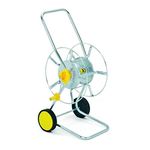 WOLF Garten Winding Reel Hose Reel Trolley, 50.0m 5/8" Cable, Yellow, Silver