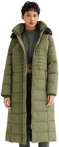Orolay Women's Long Puffer Down Coat Warm Maxi Jacket with Hood ArmyGreen XL