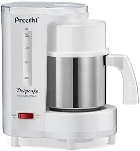 Preethi Dripcafe Drip Coffee Maker | 450W Coffee Machine for Home| 500ml Capacity| White (CM208)