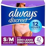 Always Discreet, Incontinence & Postpartum Underwear For Women, Maximum Protection, Small/Medium, 42 Count