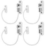 Neoteck 4PCS Kids Window Door Cable Restrictor Lock Child Baby Safety Security Wire Catch with Keys for Home Public and Commercial Applications-White