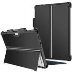 Fintie Hard Case for 13 Inch Microsoft Surface Pro 8 (2021 Release) - Shockproof Folio Protective Rugged Cover with Pen Holder, Compatible with Type Cover Keyboard + Original Kickstand, Black