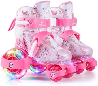 Rollschuhe Kinder Verstellbar Mädchen, Rollschuhe Kinder 30-33 26-29 4 Größen Verstellbar für Kinder Drinnen Draußen Mädchen Anfänger