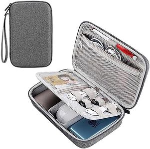 Hard Electronics Organizer Travel Case,Cable Organiser with EVA Hard Shell,Portable Double-Layer Hard Drive Case,Large Capacity Wire Storage Pouch,Tech Accessory Bag,Gadget Bag