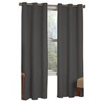 Eclipse Microfiber Grommet Blackout Window Curtain Panel, 95", Smoke