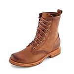 Frye Women's Veronica Combat Leather Boots Caramel/Antique Pull Up, Size 6