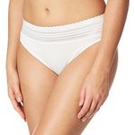 Warner's No Pinching No Problem Cotton Lace Hi-Cut Panty, White, S