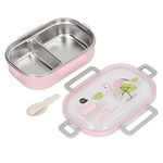 Stainless Steel Bento Box Adult Lunch Box, Leakproof 2-Compartment Bento Lunch Box, Lunch Container for Kids Adults, Food Storage Containers, Thermal Insulation Lunch Box ()