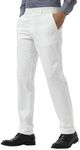 Plaid&Plain Men's Dress Pants Slim Fit Stretch Khaki Pants Wrinkle Free 8802 White 32x28